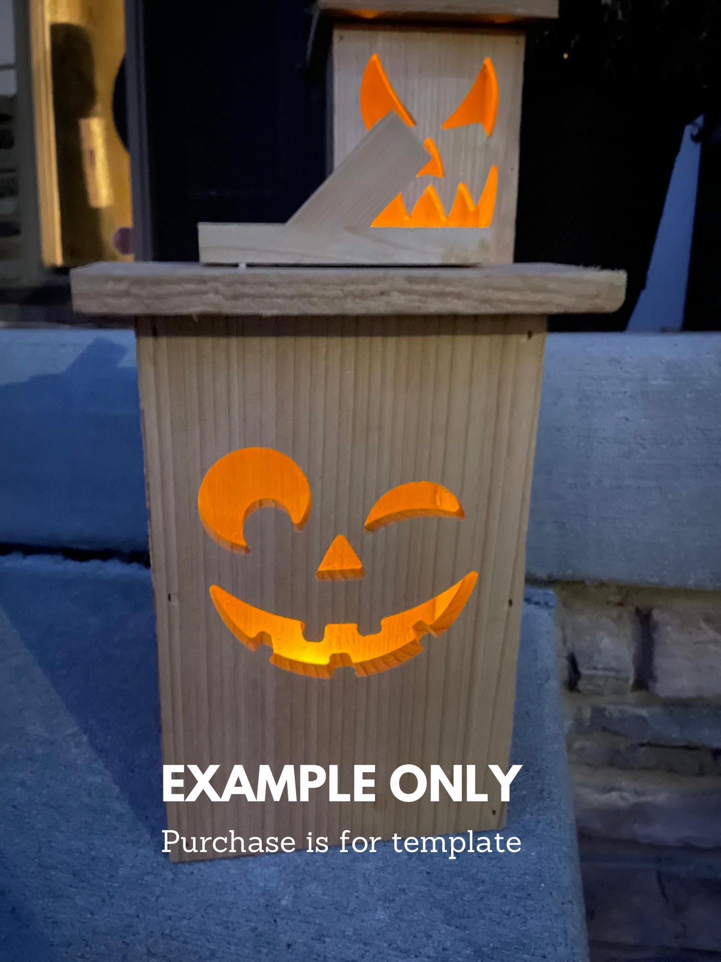 Winking Face - Wooden Jack-o-Lantern Face Template (Single Template)