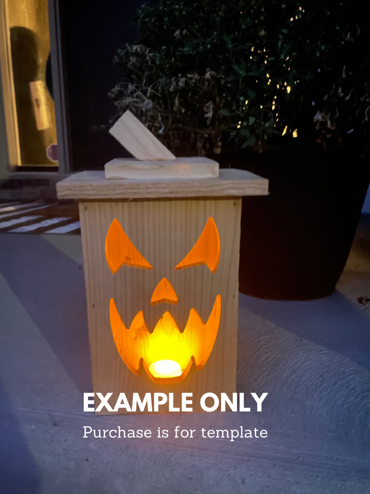 Scary Face - Wooden Jack-o-Lantern Face Template (Single Template)